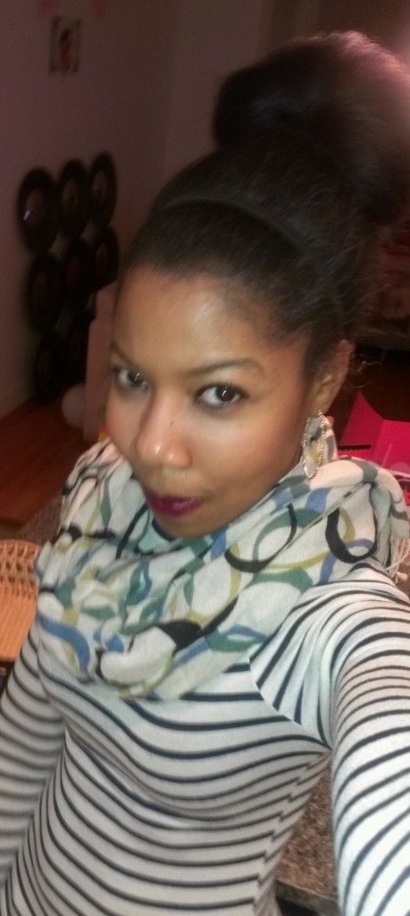 Me wearing African Violet lipstick.
