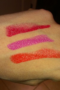From Top: Dynasty Red, Pink Parfait and Moroccan Spice