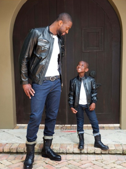 Dwyane Wade with his son, TK.
